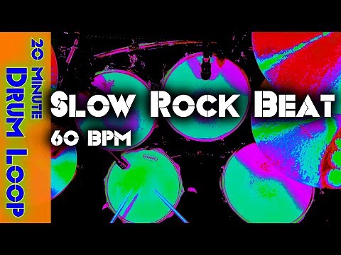 20 Min Slow Rock Backing Track | 60 BPM Drum Loop