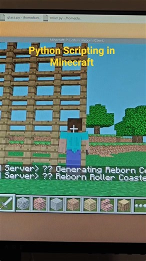 Python scripting in Minecraft #raspberrypi #minecraft #minecraftbuilds #python
