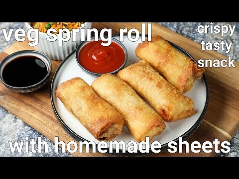 veg spring roll recipe with homemade spring rolls sheet | crispy & crunchy spring rolls
