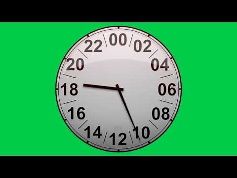 24 HR Clock (Animated): Green Screen Elements