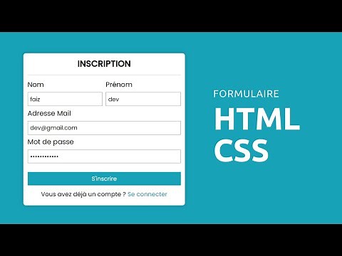 Formulaire HTML CSS pour débutant