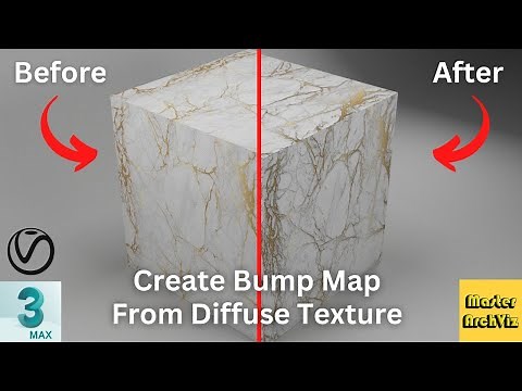 Create a Bump Texture From a Diffuse Bitmap Texture In 3ds Max and VRay Using Color Correction Map