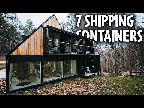 GIANT LUXURY Shipping Container Home Airbnb full tour!