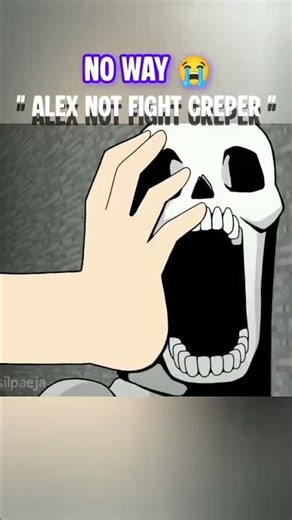 Alex not fight Creper #minecraftshorts animation trending #trollfaceedit skull feed game #moment