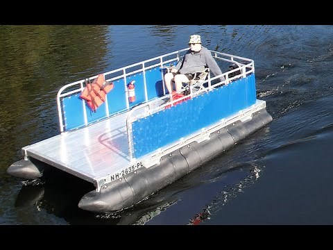 Tiny Pontoon Boats demo video for 6x11 mini pontoon boat kit