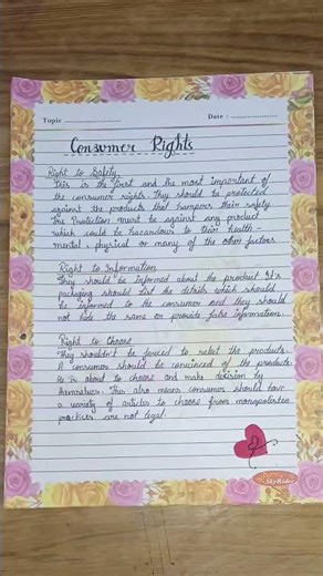 class 10th file project on consumer rights #SST #study #board exam