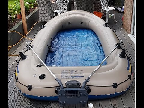 Adding an outboard motor mount transform to an inflatable dinghy boat ( Intex Excursion 5)