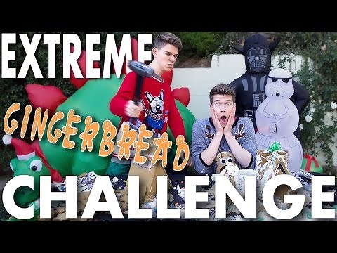 Gingerbread House Challenge gets EXTREME + Slow Motion! SIBLING TAG | Devan & Collins Key