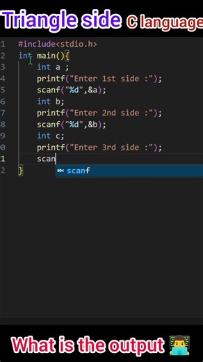what is the output || 👨‍💻side triangle in c programming #coding #programming #python #javascript #