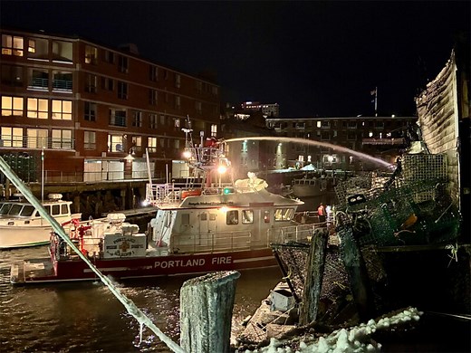 Fire damages Portland’s historic waterfront