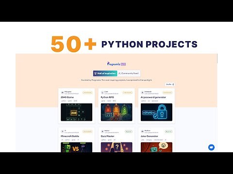 50+ Python Projects for Beginners | Wall of Inspiration