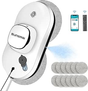 Window Cleaning Robot 2800PA Automatic Window Cleaner Robot with Edge Detection 3.0, Smart Path Planning, Water Spray & App Control - Electric Window Wiper for All Smooth Surfaces