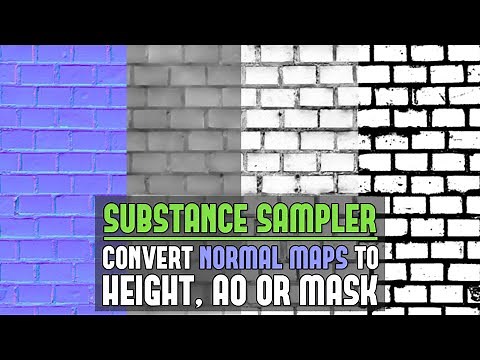 Substance Sampler: How to Convert/Create Normal Map to Height Map to AO & Create a Texture Mask