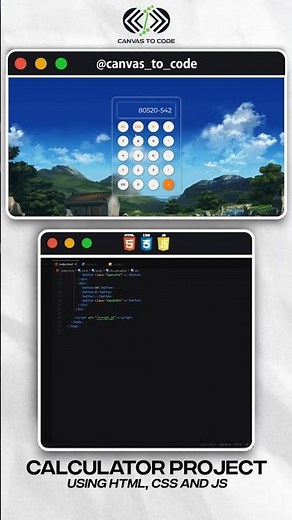 Calculator Using HTML CSS & JavaScript with Glassmorphism UI ✨