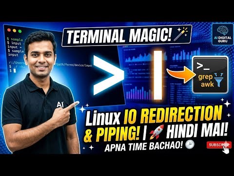 Linux IO Redirection and Piping Explained! 🐧 Terminal Magic in Hindi