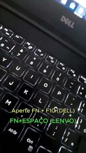 Como ligar luzes do teclado do notebook! #tecladoiluminado#dicatech#tecnologia#tutorialrapido