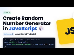 Create Random Number Generator in JavaScript 🎲 | JavaScript Math.random() Tutorial