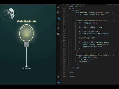 Pull the String Light Bulb Animation | HTML CSS JavaScript