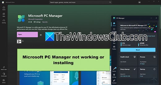 Microsoft PC Manager not working or installing