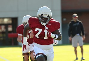 Ty Simpson, Austin Mack, Keelon Russell practice at Alabama fall camp