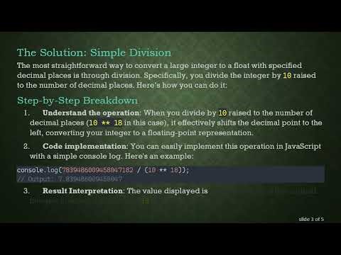 How to Convert an Integer with n Decimal Places to a Float in JavaScript
