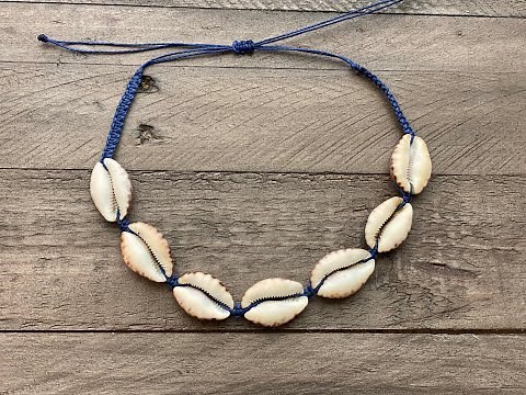 shell necklace tutorial macrame, jewelry DIY.