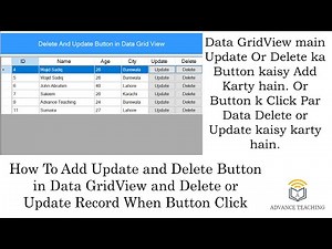 How to Add Update and Delete Button in DataGridView in C# in Urdu/Hindi