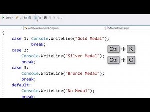 Keyboard Shortcut to Comment and UnComment Code in Visual Studio
