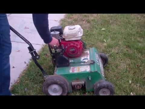 HOW TO USE A POWER RAKE or Dethatch a lawn