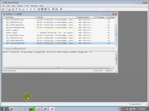 21-How to trace incoming SQL statements to SQL Server Database (using SQL Server Profiler)