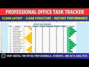 Create automated Office Task Tracker in Excel | Step-by-Step Tutorial