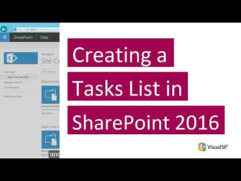 Creating a Tasks List in SharePoint 2016