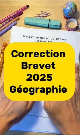 Alors t'as réussi ? Je te propose une petite correction indicative de la première partie du brevet d'histoire géographie EMC de ce matin. On va corriger ensemble la partie géographie et reste connecté, je te publie très vite les corrections pour l'histoire et pour l'EMC. Si tu veux la correction complète, tu pourras la trouver sur l'application Revyze sur mon compte, aurelie.ervs. Si tu es un futur troisième, je t'encourage à enregistrer cette publication pour commencer à te préparer pour l'anné