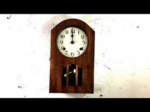 大正頃・愛知時計・R型・振り子時計（渦ボン・電池式・クォーツ改造）