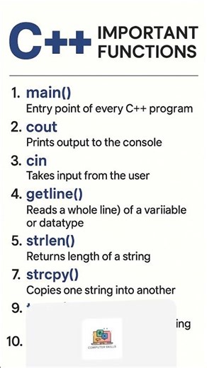 Top 10 Most Important C++ Functions for Beginners | C++ Programming Tutorial
