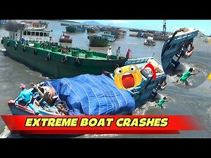 🚨 Extreme Boat Collisions at the Water Barrier – Caught on Camera!