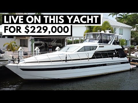 $229,000 1990 NEPTUNUS 62 FLYBRIDGE POWER MOTOR YACHT TOUR / Liveaboard Boat Condo on the Water