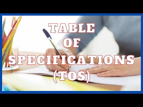 WHAT IS A TABLE OF SPECIFICATIONS? | TOS | EDUCATION