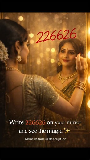 Kiran Ramaswami on Instagram: "✨ Mirror Attraction Activation Ritual ✨ There is power in the way you see yourself. When you change your reflection, you change your energy. 💫 The number 226626 is used as an attraction activation code to enhance confidence, charm, and inner glow. 🌹 How to practice: • Choose a Friday. • Using a red marker, write 226626 on your mirror. • Stand before the mirror and repeat the number 11 times daily. • Continue this practice for 21 days with clear intention and beli