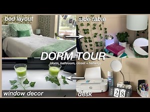 college dorm tour ♡: (dorm, bathroom, closet + hallway) | alabama state university