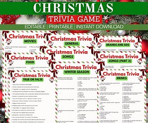 Printable Christmas Trivia Game, Holiday Quiz With Answers and Scorecard, Christmas Party Game, Family and Office Game, Classroom Activity - Etsy Canada