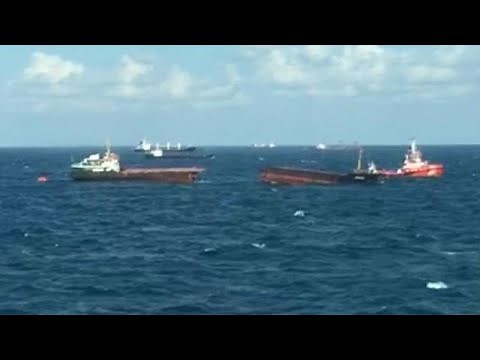 Cargo ship breaks in half in Black Sea