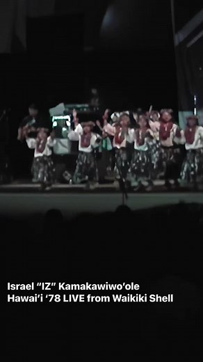 Israel “IZ” Kamakawiwo’ole performing ‘Hawai’i ‘78’ from Waikiki Shell, 1997. | Israel "IZ" Kamakawiwoʻole