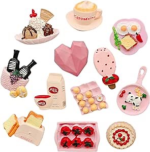 3D Resin Refrigerator Magnets Set of 12 for Decorative Kitchen Magnets Fridge Magnetic Sticker for Home and Office Use (Pink Series)