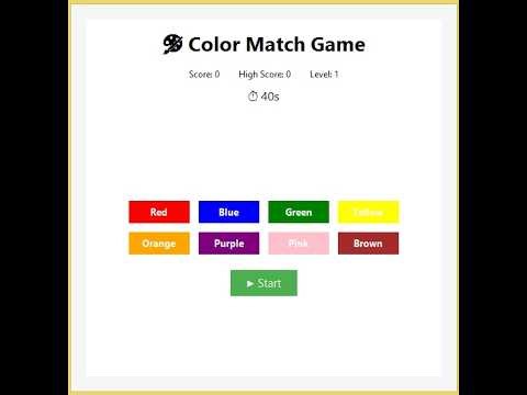 Color Match Game Using Tkinter