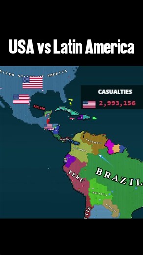 USA vs Latin America in Modern Wars #warsimulation #mapping