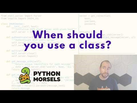 When to use a class in Python
