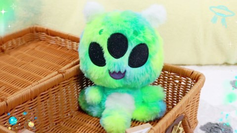 Green Alien Plush Toy - Soft Tie Dye Alien Stuffed Animal Cute Space Creature Toy Gift for Kids Girls Boys – 8 inches