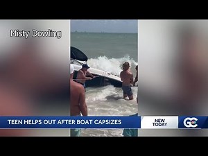 Teen helps rescue 8 people on capsized boat off Sanibel Island coast