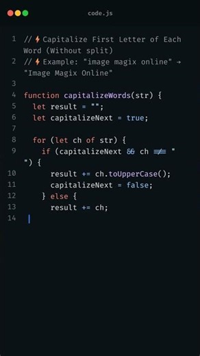 capitalize first letter of the string using javascript